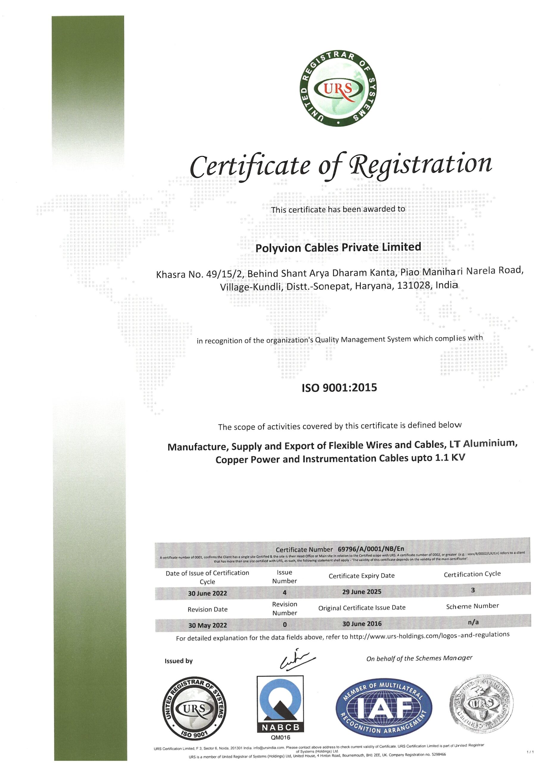 ISO Certificate - 9001