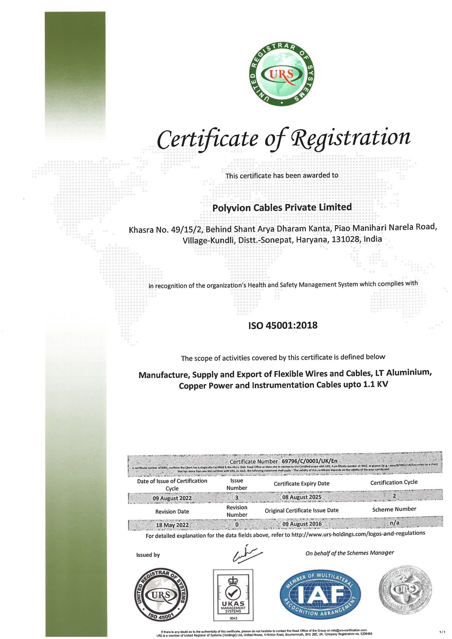 ISO Certificate __45001